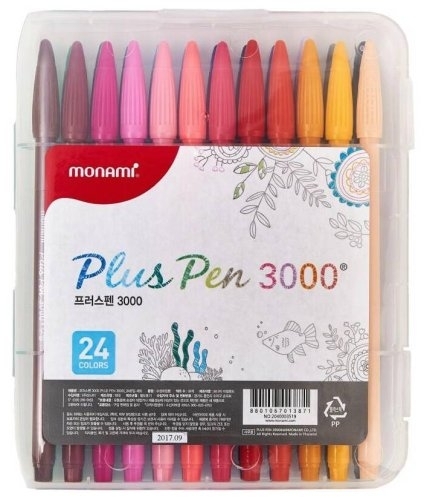 Popisovač Monami Plus Pen 3000, fineliner, 0,4 mm, 24 ks