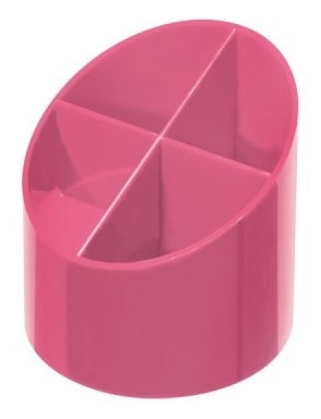 Stojánek na tužky Color Blocking, 4 přihrádky, růžový